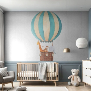 Maßgeschneiderte Fototapete Standard Eco - Fantastische Reise - Ballon, Für Kinder, Jahrgang