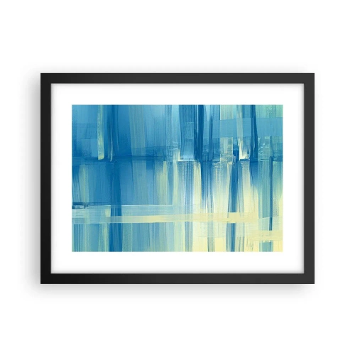 Poster in einem schwarzem Rahmen - Komposition in Türkis - 40x30 cm