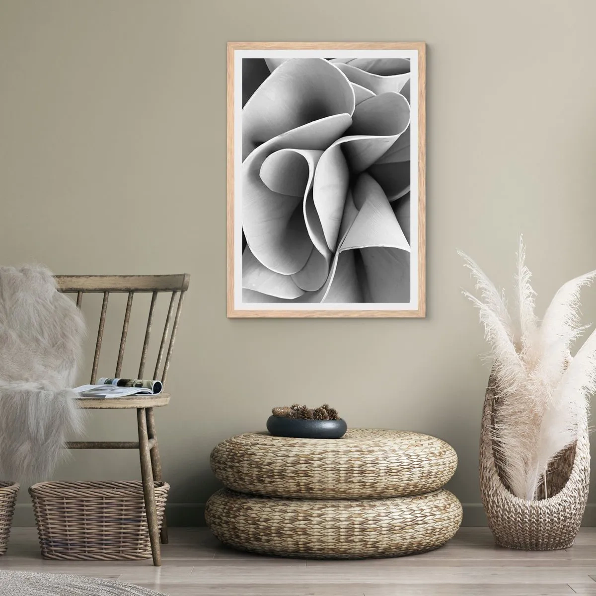 Poster in einem Rahmen aus heller Eiche - Es passiert im Weltraum - 70x100 cm