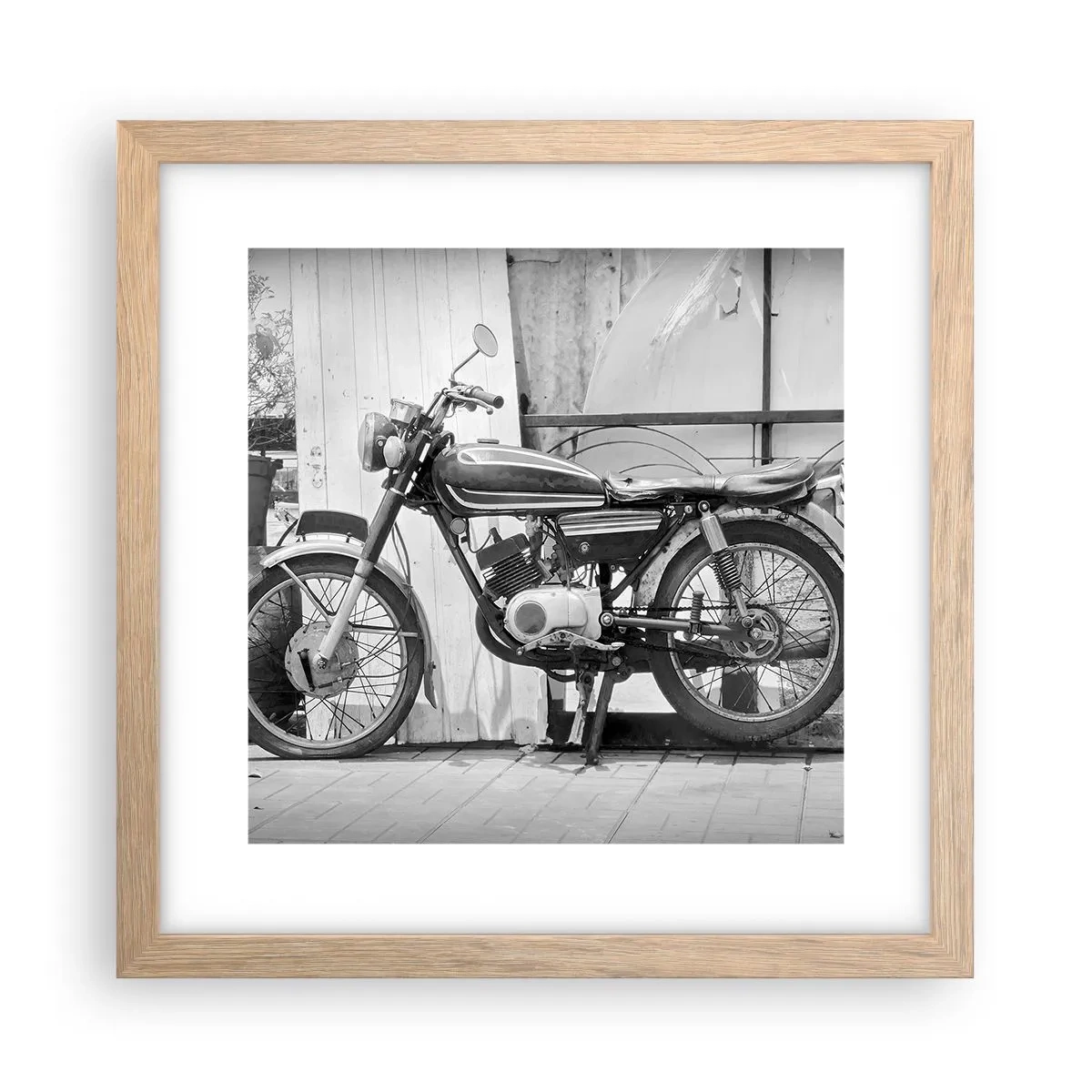 Poster in einem Rahmen aus heller Eiche - Klassik über alles - 30x30 cm