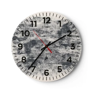 Wanduhr - Glasuhr - Nebelige Komposition - 30x30 cm