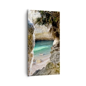 Bild auf Leinwand - Leinwandbild - Türkisfarbene Bucht - 65x120 cm