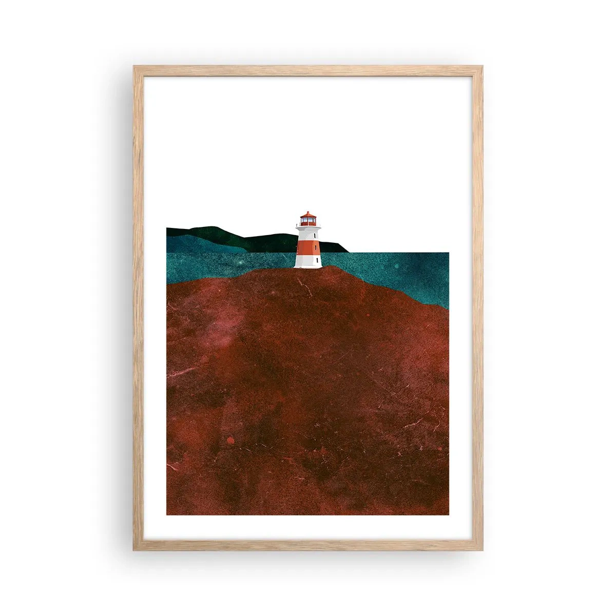 Poster in einem Rahmen aus heller Eiche - Aufs Meer starren - 50x70 cm