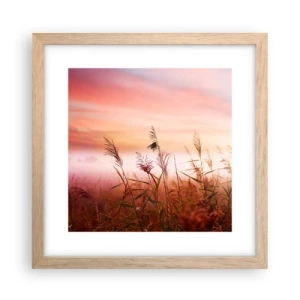 Poster in einem Rahmen aus heller Eiche - Drachen, Löwenzahn, Wind - 30x30 cm