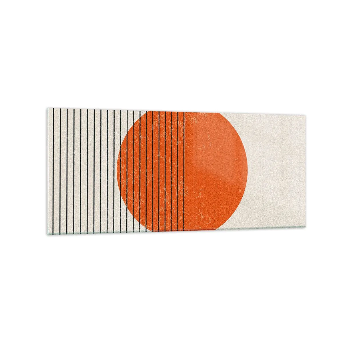 Glasbild - Bild auf glas - Minimalistische Sonne mit geometrischen Linien - 120x50cm - Immer die Sonne - Moderne Wanddekoration für Wohnzimmer und Schlafzimmer ARTTOR