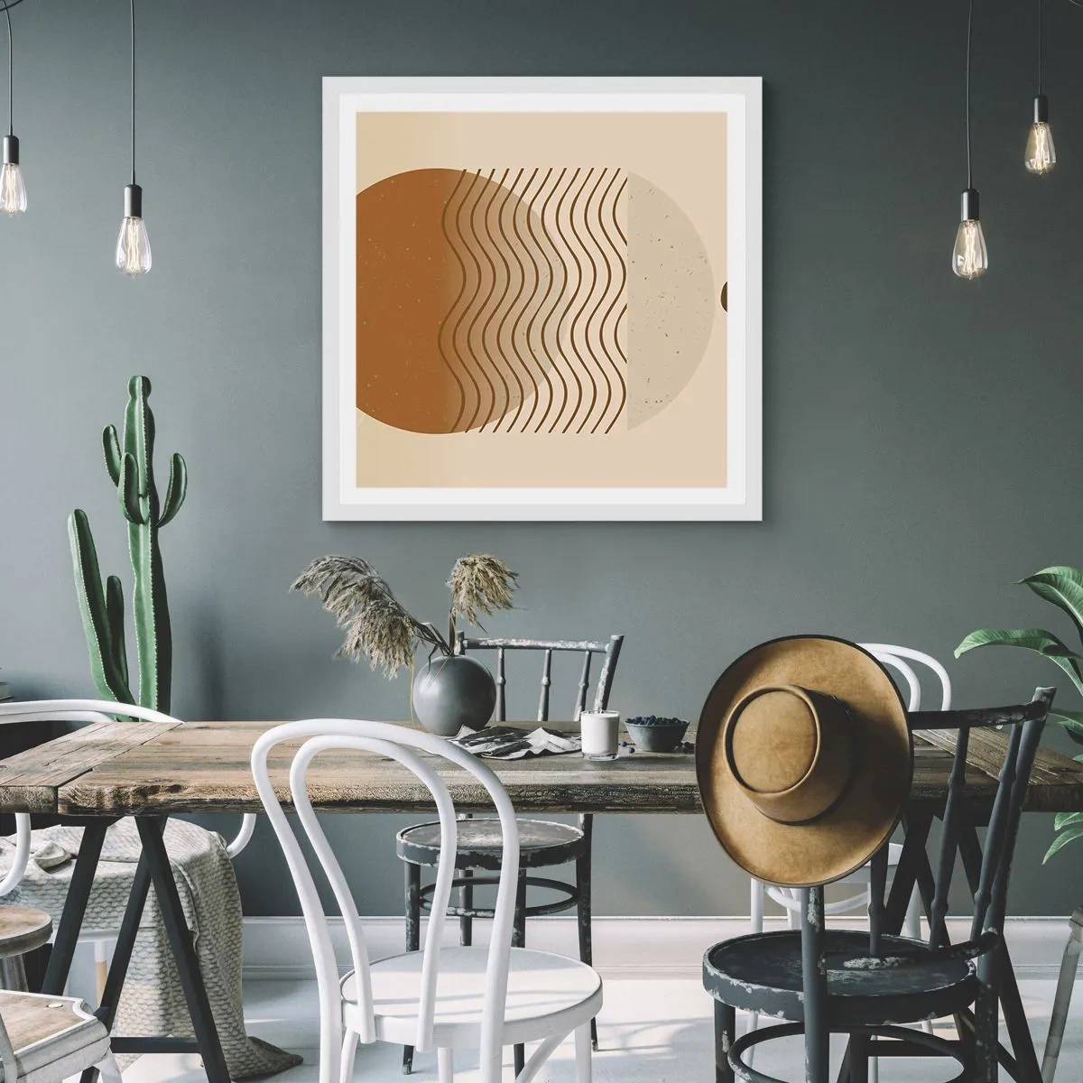 Poster in einem weißen Rahmen - Zur Entstehung geometrischer Figuren - 30x30 cm