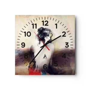 Wanduhr - Glasuhr - Glatte Linien, ovale Formen - 30x30 cm