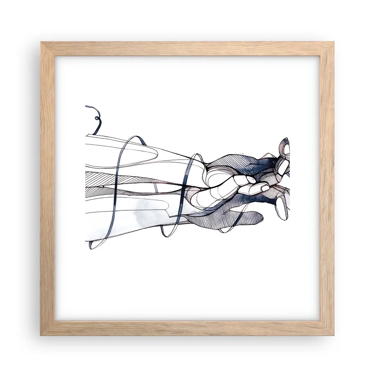 Poster in einem Rahmen aus heller Eiche - Touch-Studie - 30x30 cm