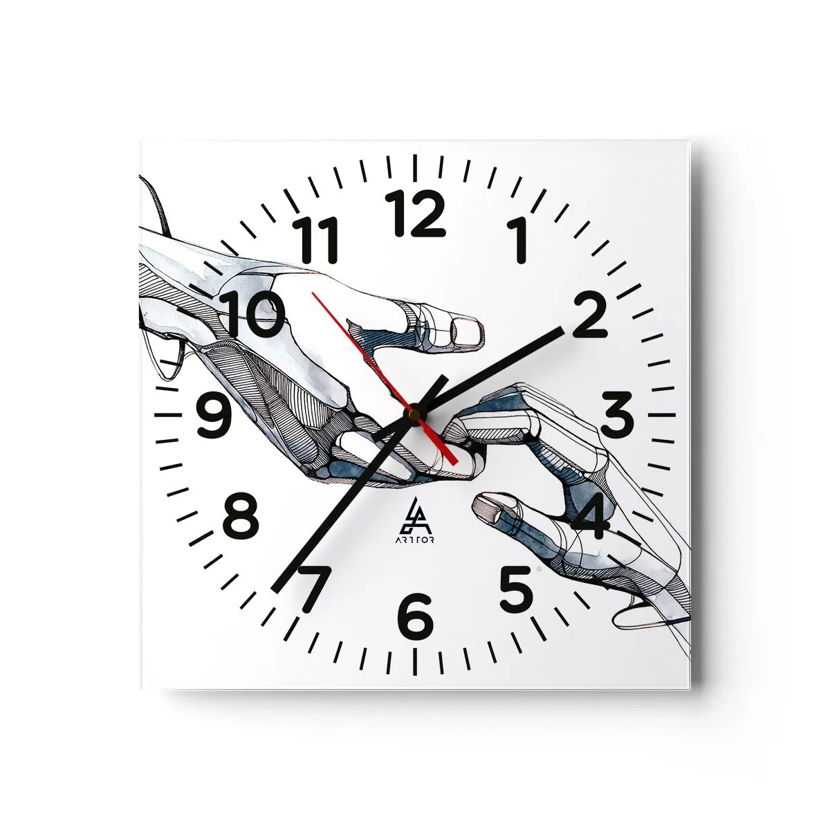 Wanduhr - Glasuhr - Eine gute Geste - 30x30 cm