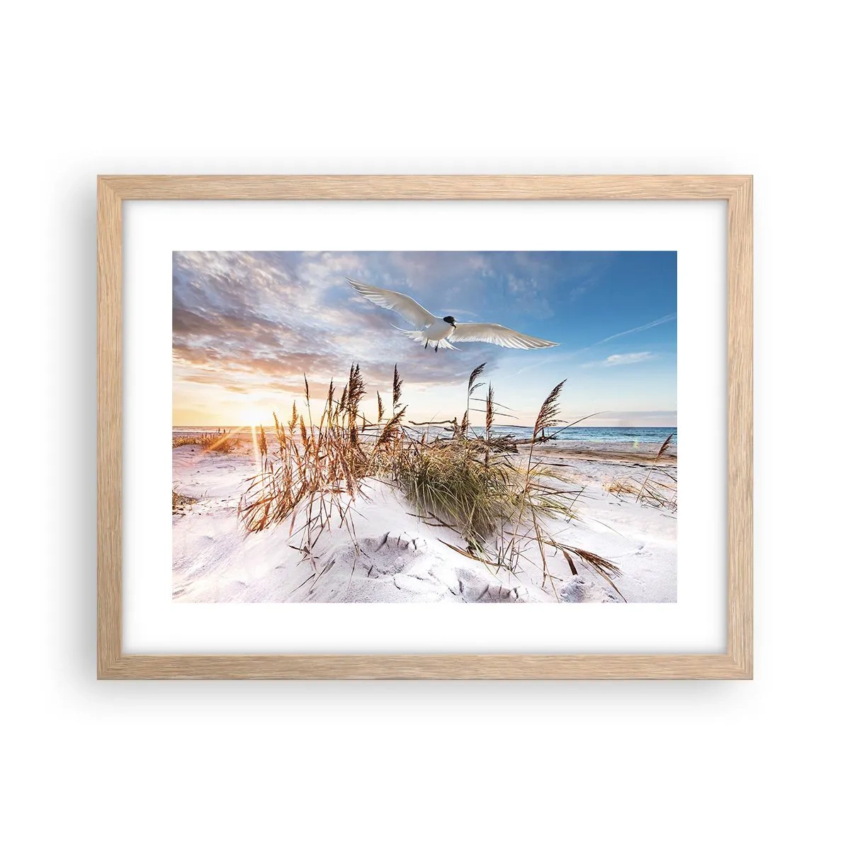 Poster in einem Rahmen aus heller Eiche - Wind vom Meer - 40x30 cm