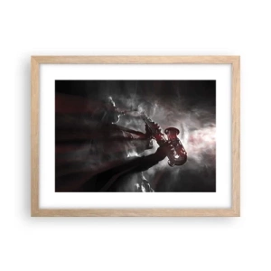 Poster in einem Rahmen aus heller Eiche - In den Dämpfen des Jazz - 40x30 cm