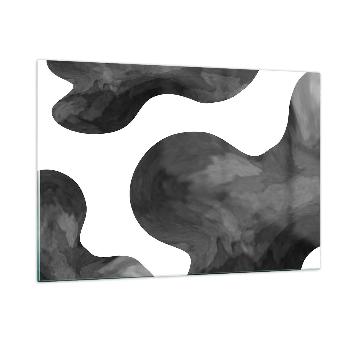 Glasbild - Bild auf glas - Abstrakte Formen in Schwarz-Weiß-Tönen - 120x80cm - Milchstraße - Moderne Wanddekoration für Wohnzimmer und Schlafzimmer ARTTOR