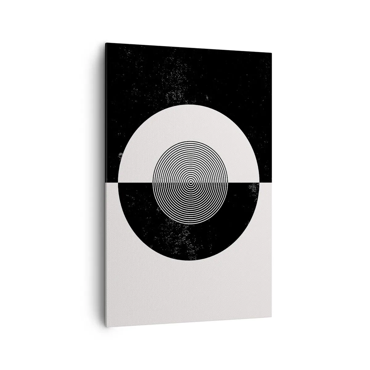 Bild auf Leinwand - Leinwandbild - Grafisches Muster in kontrastierendem Schwarz und Weiß - 80x120cm - Harmonie in Schwarz und Weiß - Moderne Wanddekoration für Wohnzimmer und Schlafzimmer ARTTOR