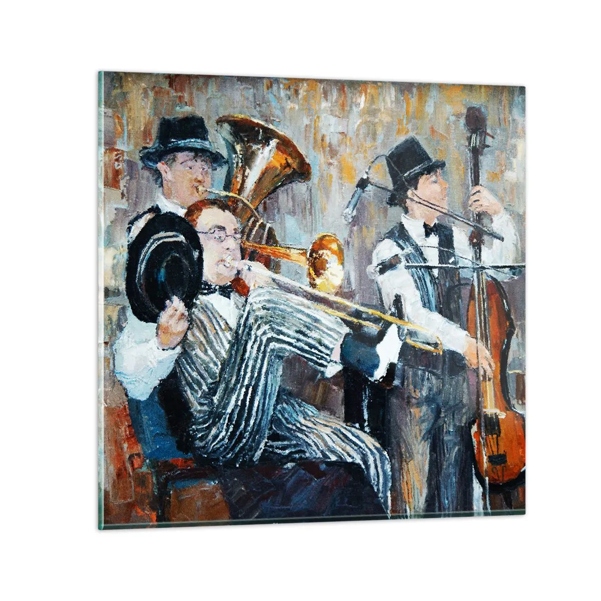 Glasbild - Bild auf glas - Der ganze Jazz - 30x30 cm