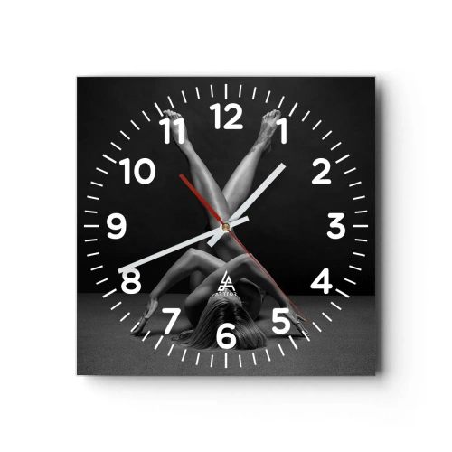 Wanduhr - Glasuhr - Die Geometrie der Nacktheit - 30x30 cm