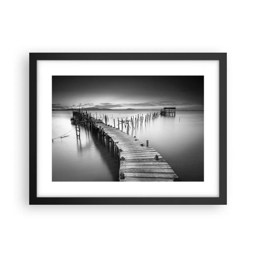 Poster in einem schwarzem Rahmen - Der Frieden eines vergessenen Ufers - 40x30 cm
