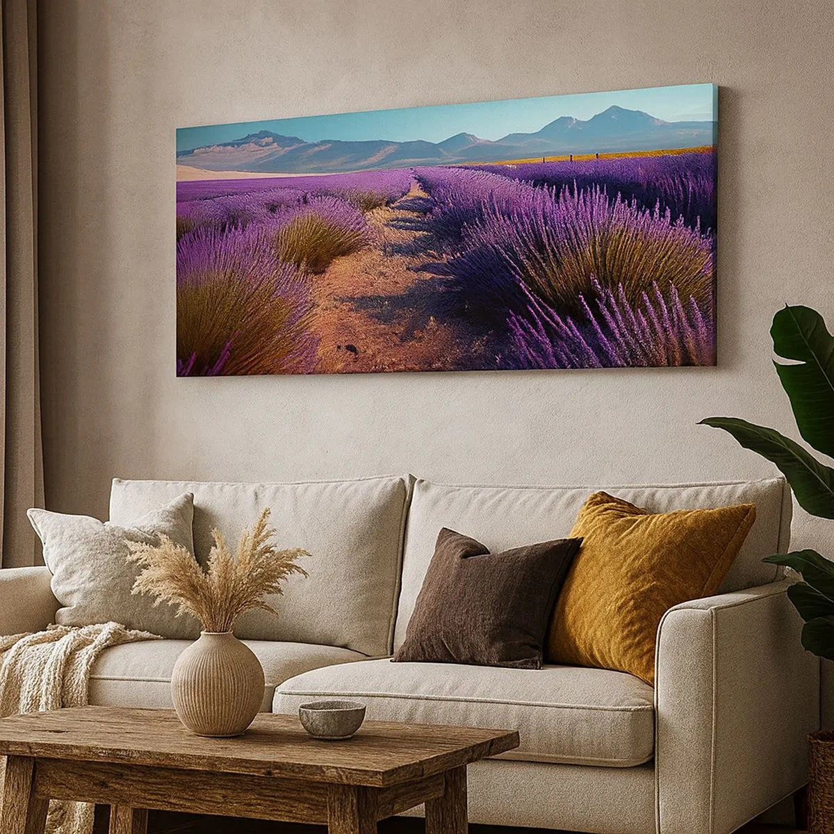 Bild auf Leinwand - Leinwandbild - Duftende Felder - 100x40 cm