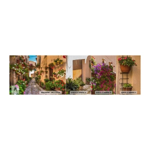 Fototapeten Muster Premium Sand - Italienische Gasse - Stadt, Blumen, Die Architektur - 100x30 cm