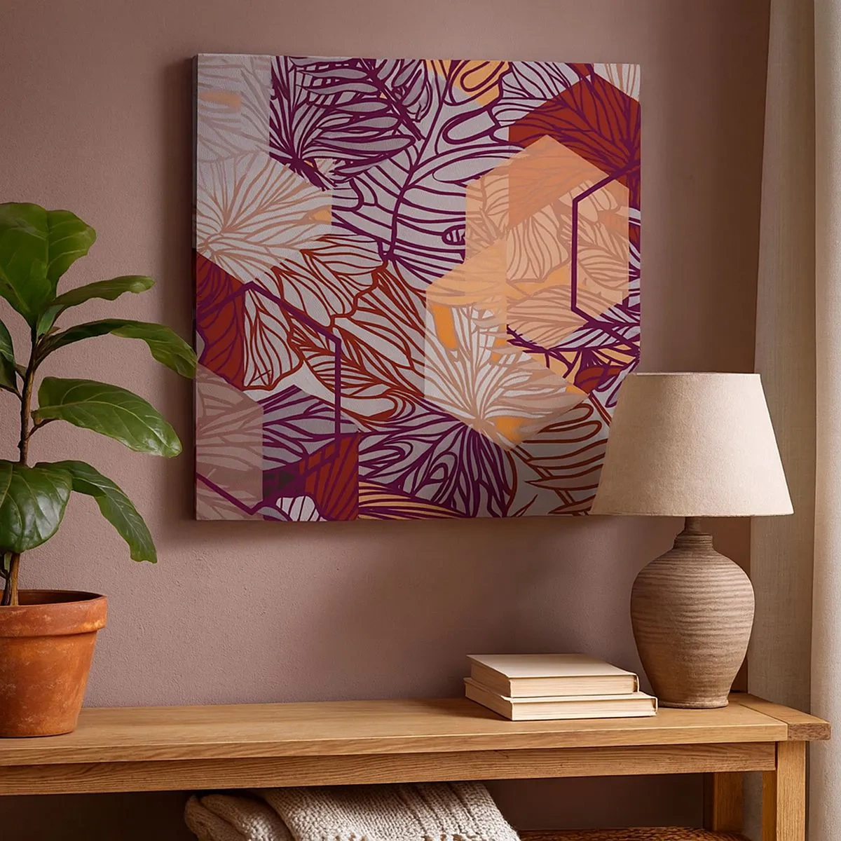Bild auf Leinwand - Leinwandbild - Unmögliche Beziehung zwischen Geometrie und Natur - 30x30 cm