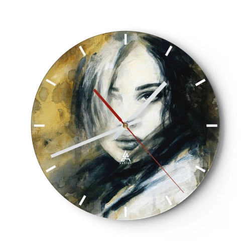 Wanduhr - Glasuhr - unschuldiger oder sinnlicher? - 40x40 cm