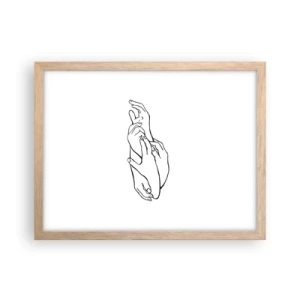 Poster in einem Rahmen aus heller Eiche - Gute Geste - 40x30 cm