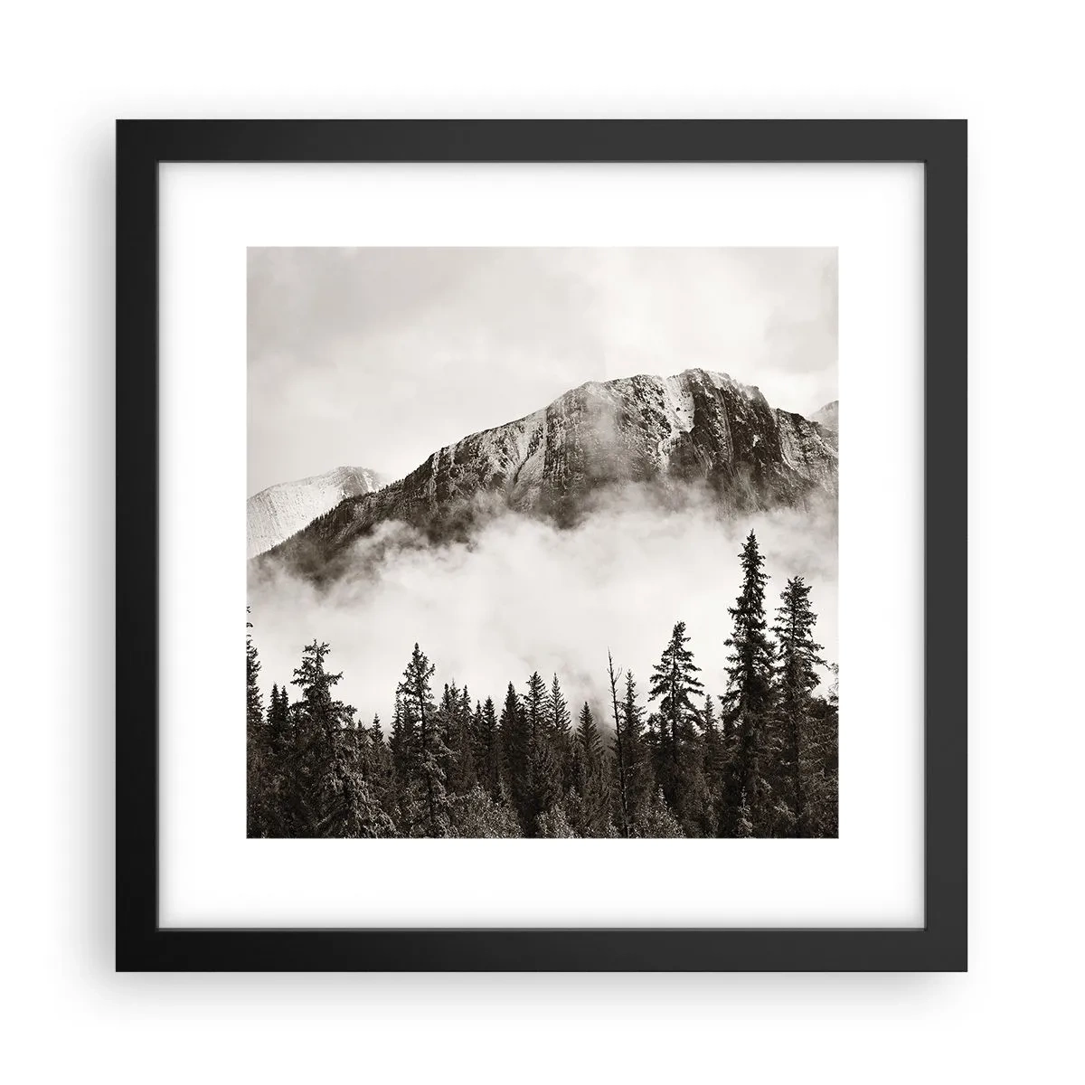 Poster in einem schwarzem Rahmen - Lineal aus Granit - 30x30 cm