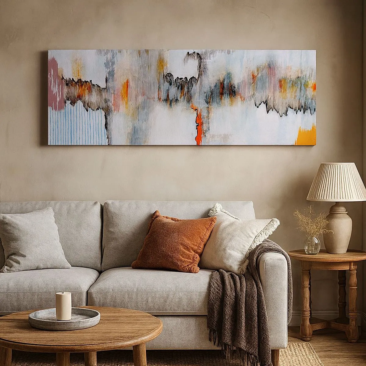 Bild auf Leinwand - Leinwandbild - Ein Stock auf dem Wasser - 100x40 cm