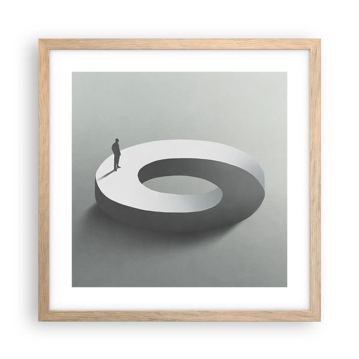 Poster in einem Rahmen aus heller Eiche - Und wie soll man davon klug werden - 40x40 cm