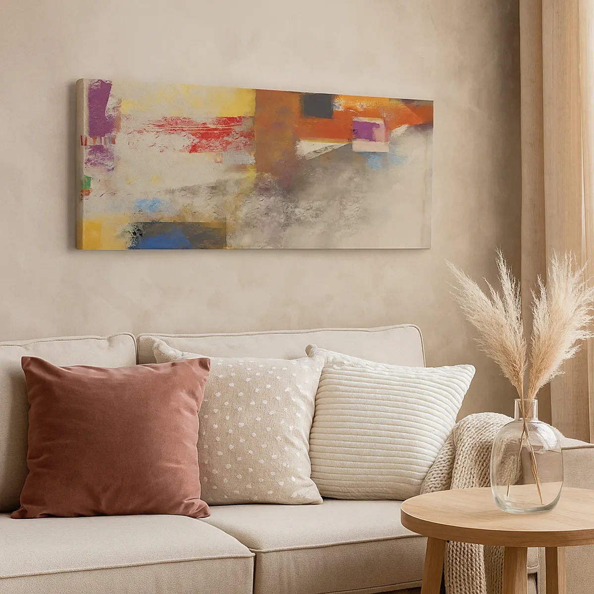 Bild auf Leinwand - Leinwandbild - Geometrie der Farben - 30x30 cm