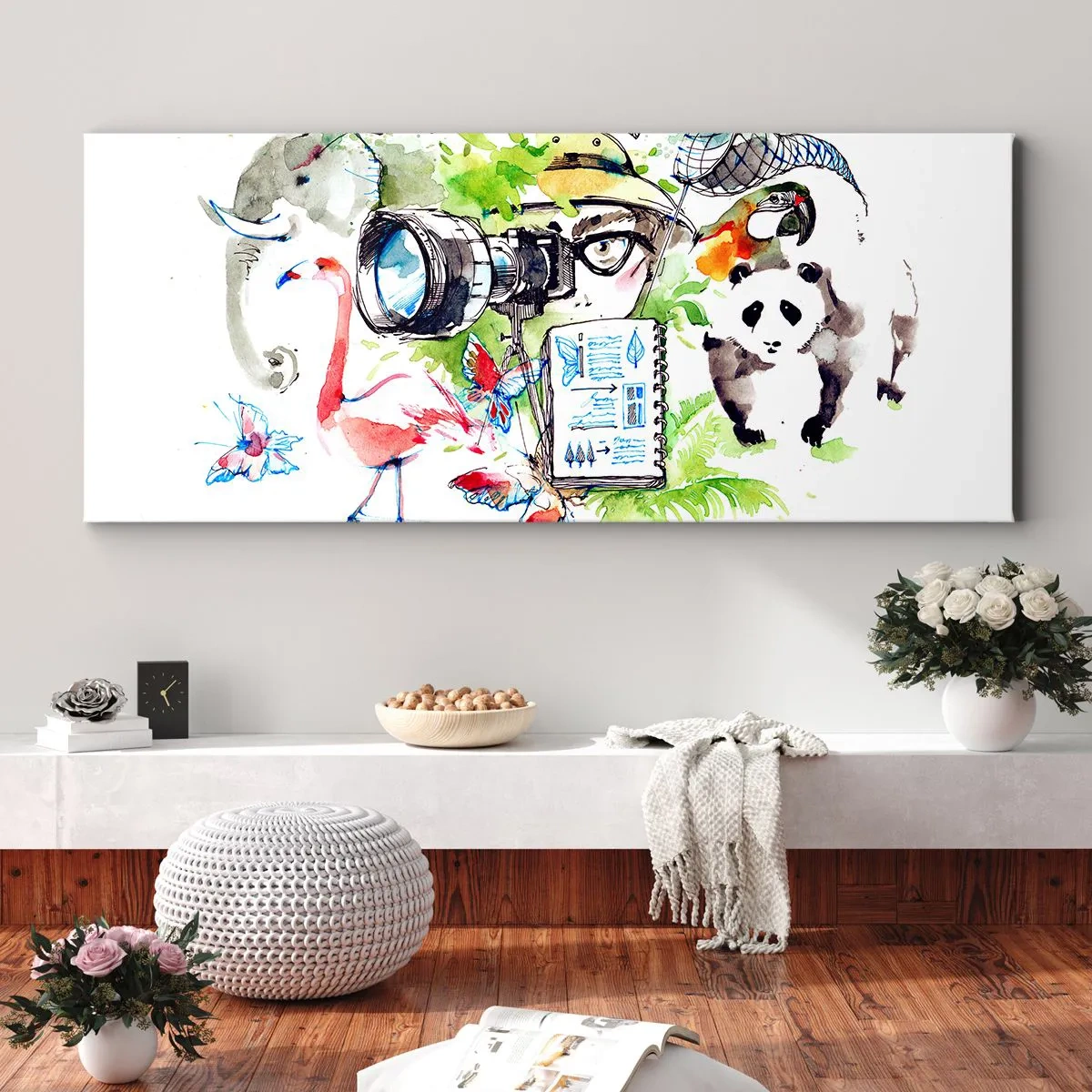 Bild auf Leinwand - Leinwandbild - In der Linse eines Reisenden - 100x40 cm