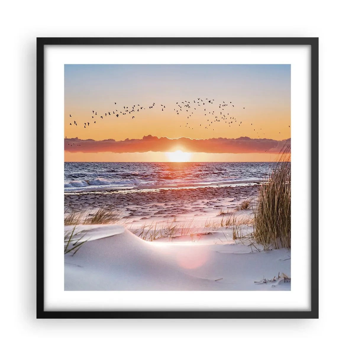 Poster in einem schwarzem Rahmen - Horizontale Landschaft - 50x50 cm