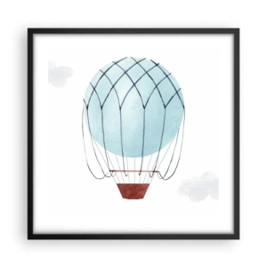 Poster in einem schwarzem Rahmen - Ganz in den Wolken - 50x50 cm