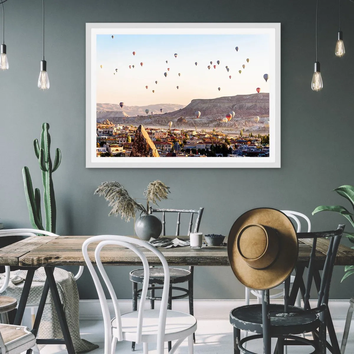 Poster in einem weißen Rahmen - Wie Schiffe am Himmel - 50x40 cm