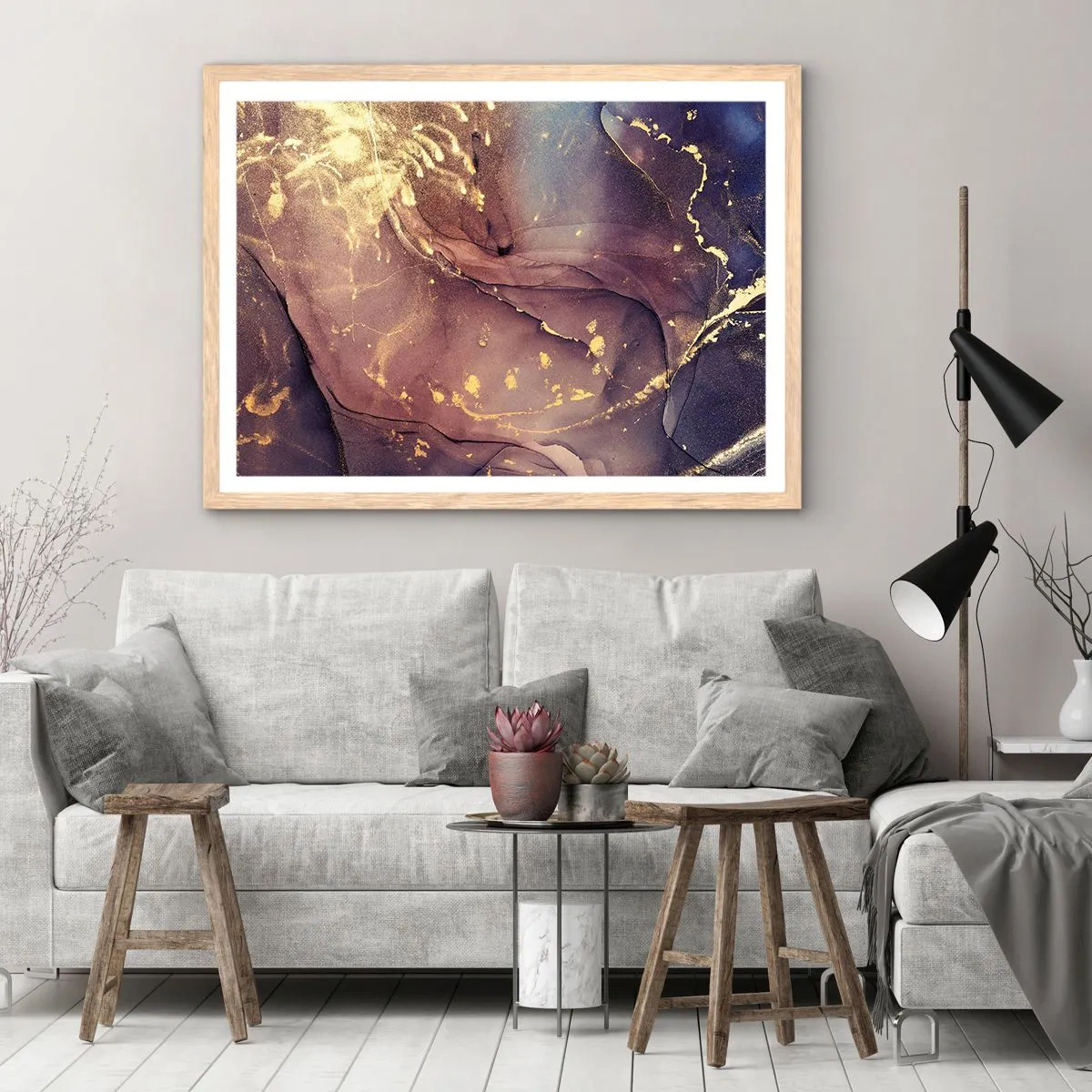 Poster in einem Rahmen aus heller Eiche - Materie und Geist - 70x50 cm