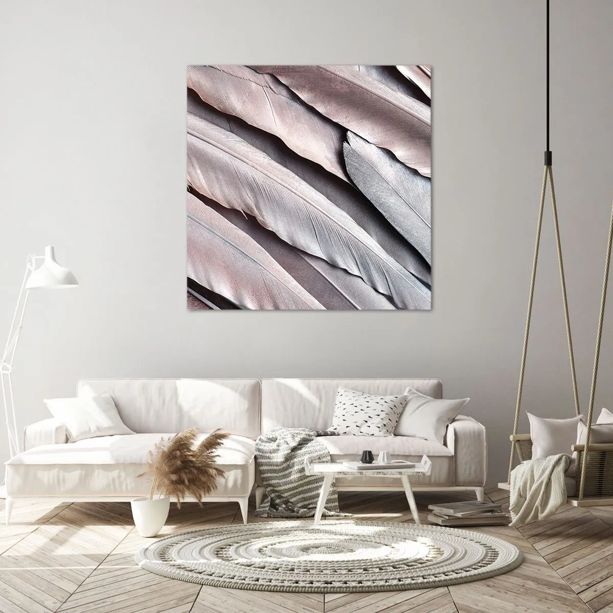 Bild auf Leinwand - Leinwandbild - In rosa Silber - 60x60 cm