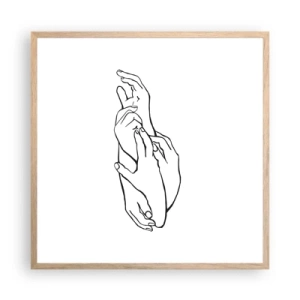 Poster in einem Rahmen aus heller Eiche - Gute Geste - 60x60 cm