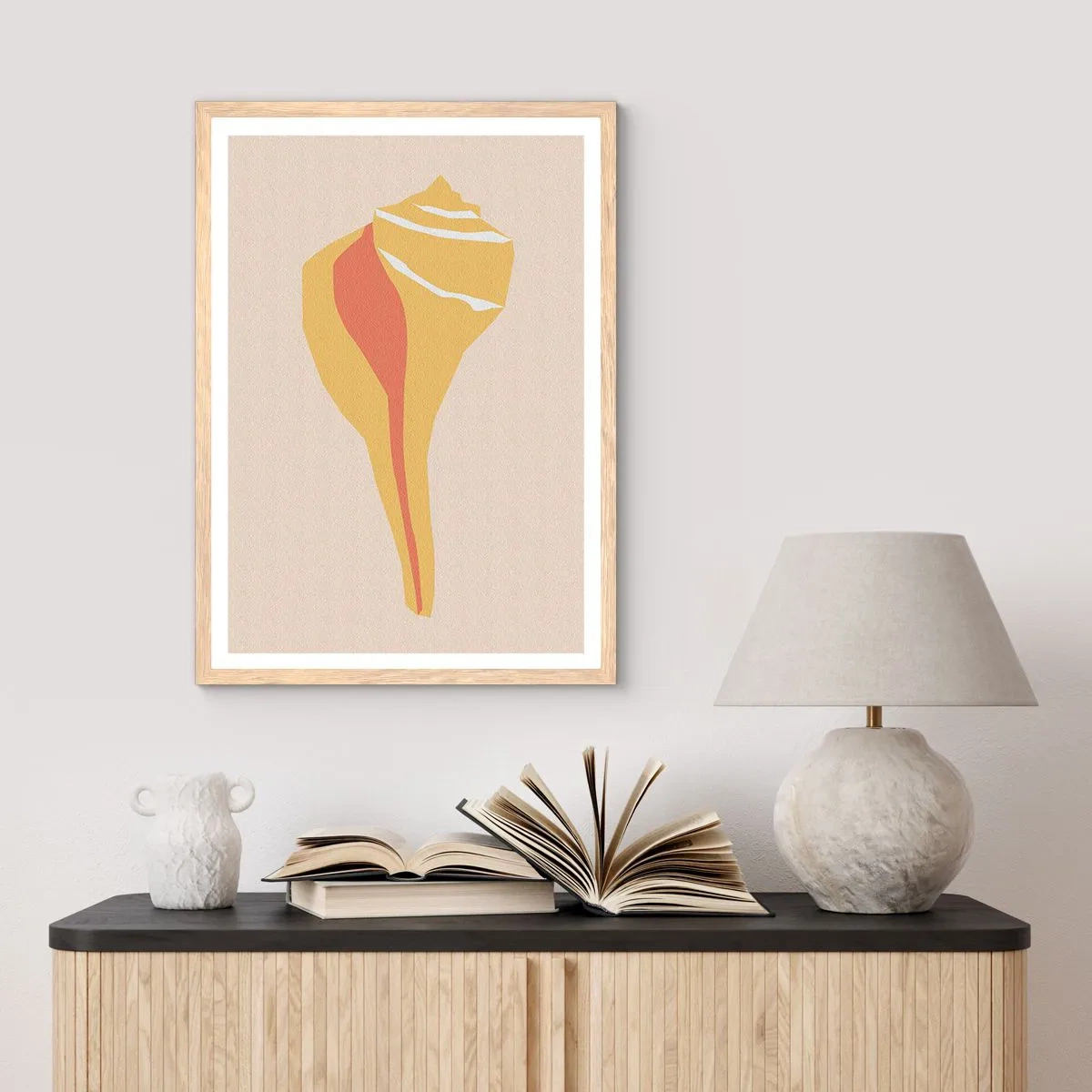 Poster in einem Rahmen aus heller Eiche - Organische Abstraktion – Wachstum - 30x40 cm