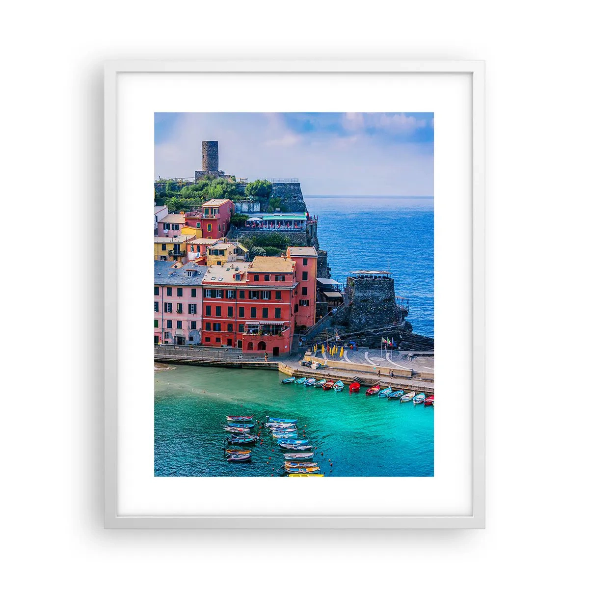 Poster in einem weißen Rahmen - Mediterrane Zauberstadt - 40x50 cm