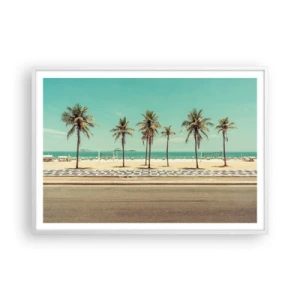 Poster in einem weißen Rahmen - Beim Bewachen des Strandes - 100x70 cm