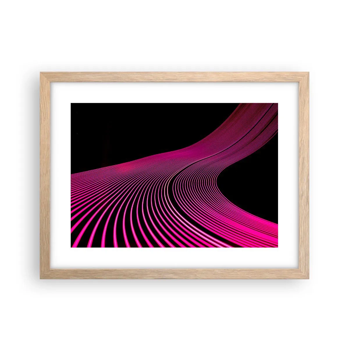 Poster in einem Rahmen aus heller Eiche - Allee des Lichts - 40x30 cm