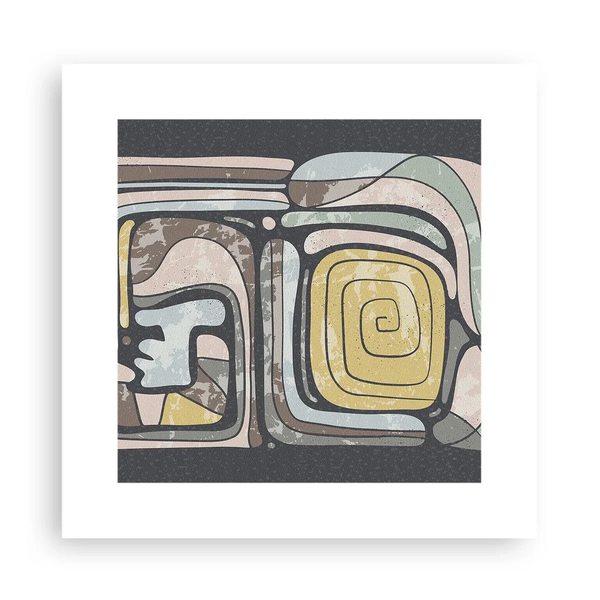 Poster - Abstraktion im präkolumbianischen Geist - 30x30 cm