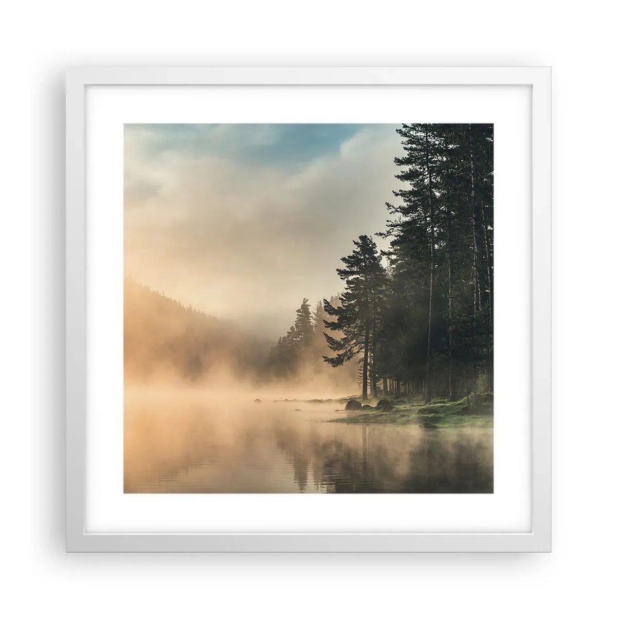 Poster in einem weißen Rahmen - Die Geburt des Tages - 40x40 cm