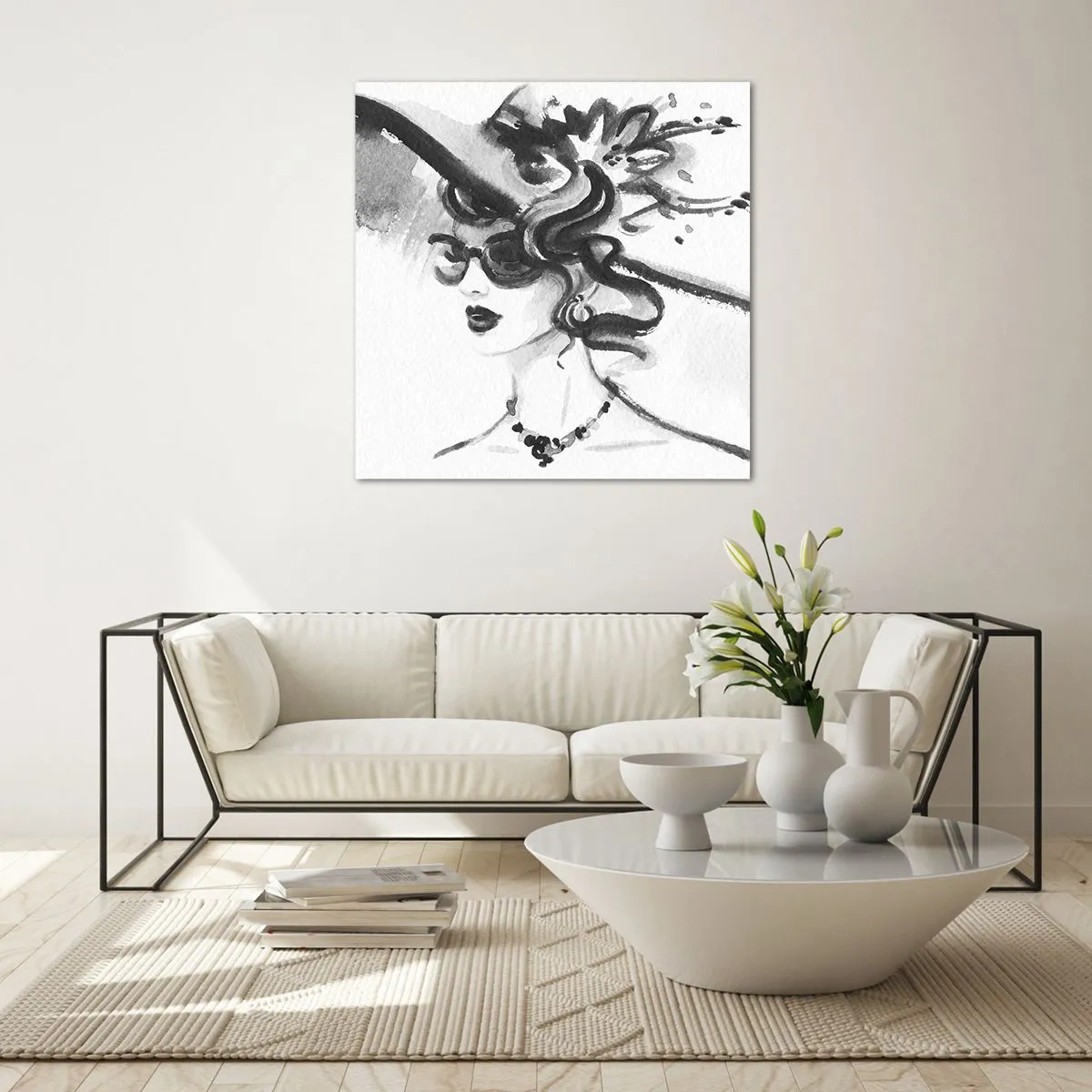 Glasbild - Bild auf glas - Eine Dame mit Charakter - 50x50 cm