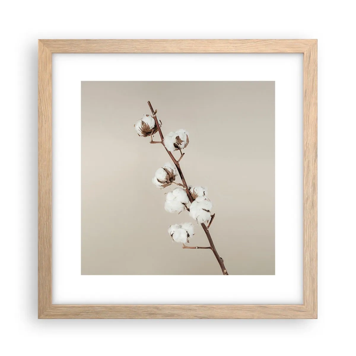 Poster in einem Rahmen aus heller Eiche - An der Quelle der Weichheit - 30x30 cm