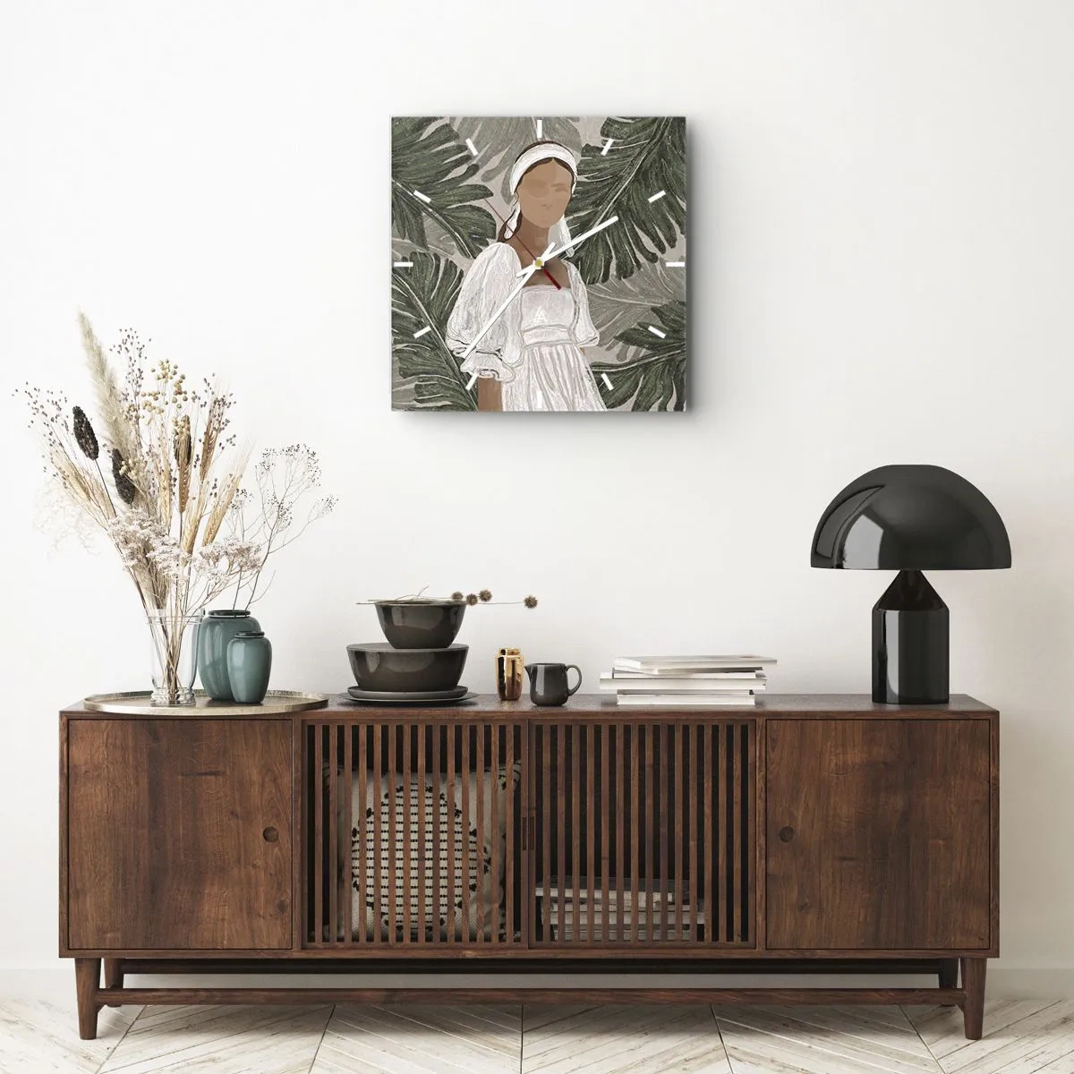 Wanduhr - Glasuhr - Exotisches Porträt - 40x40 cm