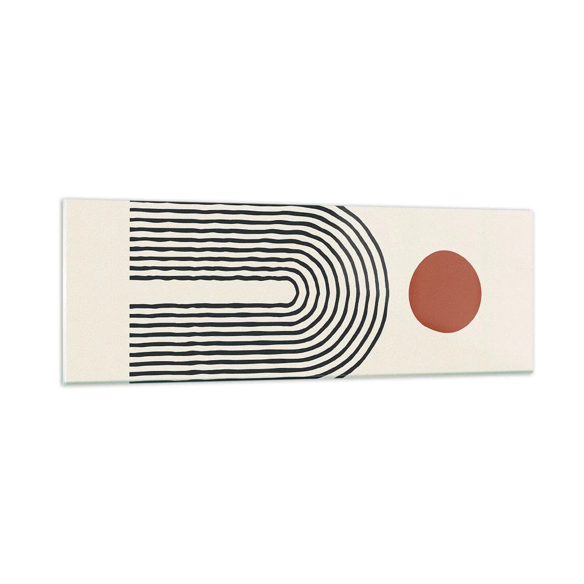 Glasbild - Bild auf glas - Magnetismus von Formen und Farben - 90x30 cm