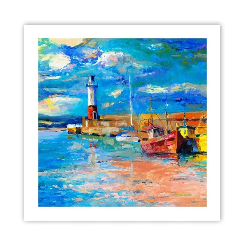 Poster - Ein Nachmittag in der Regenbogenbucht - 50x50 cm