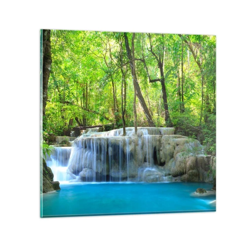 Glasbild - Bild auf glas - In Türkis und Grün ertrinken - 50x50 cm