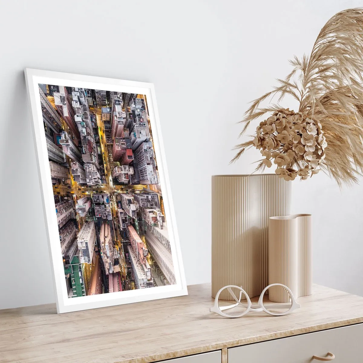 Poster in einem weißen Rahmen - Grüße aus Hongkong - 61x91 cm