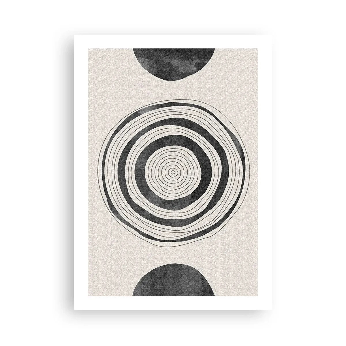 Poster - Eine minimalistische Komposition aus geometrischen Kreisen - 50x70cm - Wichtig ist, was dazwischen liegt - Moderne Wanddekoration für Wohnzimmer und Schlafzimmer ARTTOR